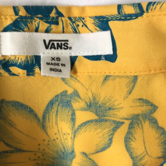 Vans goldenrod/teal roomy cropped Hawaiian shirt - Picture 2 of 5